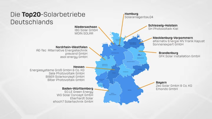 Eine Karte mit den Standorten Deutschlands.